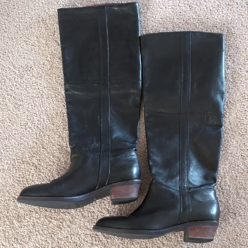 Farylrobin Black Knee High Boots